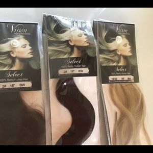 Vision 100%human hair 18 “ 3 quantity extensions